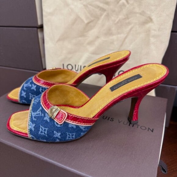 Louis Vuitton Shoes - Louis Vuitton Denim Monogram Heels